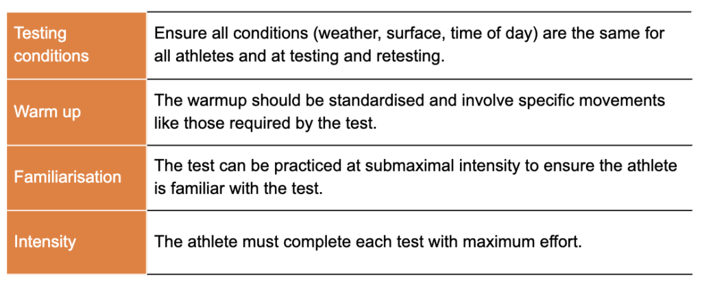 reliability and validity considerations when setting up the 505 agility test